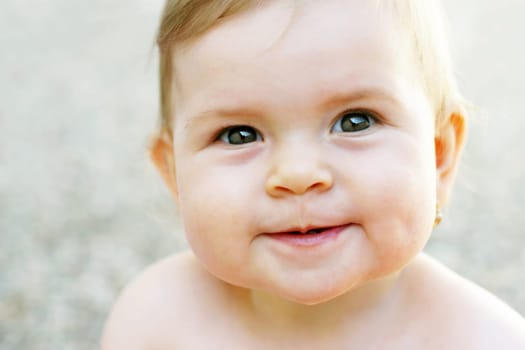 Small baby smiling