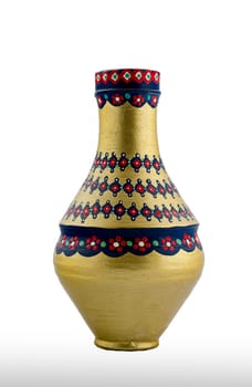 A Golden Egyptian pottery vessel made of clay, one of the oldest habits of the Ancient Egyptians