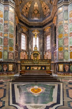 Florence, Italy - circa July 2021. Medici Chapels interior - Cappelle Medicee. Michelangelo Renaissance art.