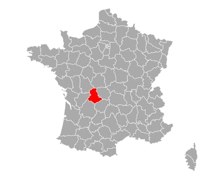 Map of Haute-Vienne in France