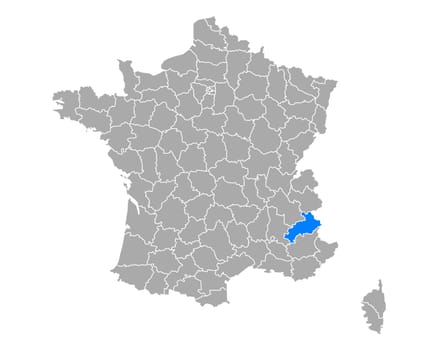 Map of Hautes-Alpes in France