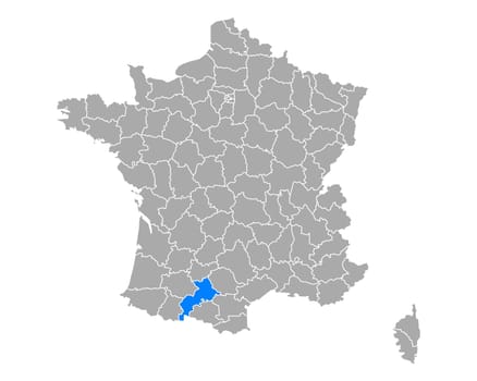 Map of Haute-Garonne in France