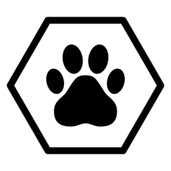 Paw and hexagon
