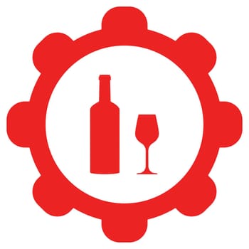 Wine bottle with glass and wheel