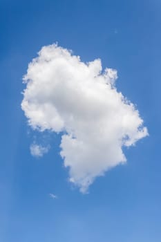 White cloud in the sky with a particular shape.