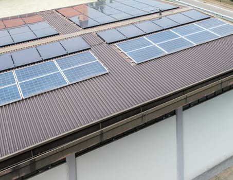 Photovoltaics on the roof of a house. Alternative electricity source. Concept of sustainable resources.