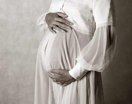 The pregnant woman on the seven month