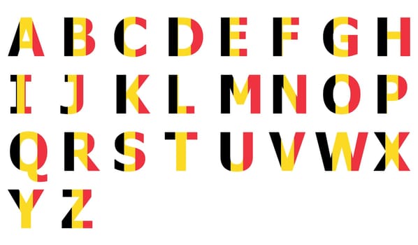 3D Flag of Belgium on a text background.