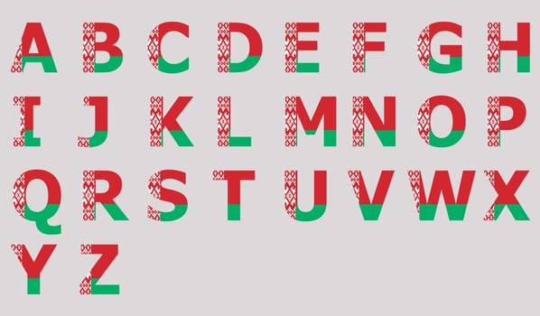 3D Flag of Belarus on a text background.