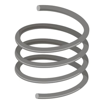Metal Spring Icon Isolated on White Background.