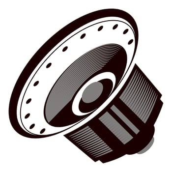 Musical Subwoofer Icon Isolated on White Background.
