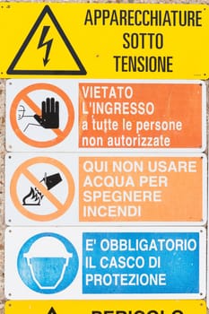 Personal Protective Equipment. danger to high voltage