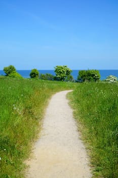 Small path with view of the baltic sea