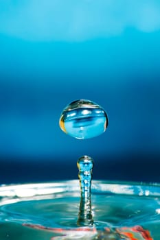 drop of water that returns to form a column