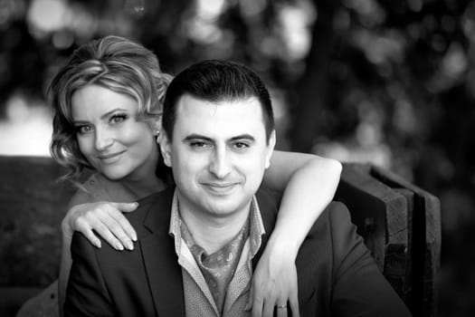 Newly wed couple outdoor on a summer day.