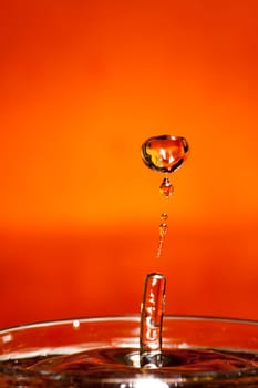 drop of water that returns to form a column