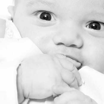 little children portraits taken in the studio on a white background