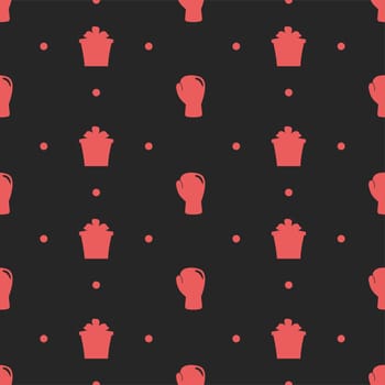 Boxing Day Sale Seamless Pattern Design with Glove and Gift Box for Promotion or Shopping on Template Hand Drawn Cartoon Flat Illustration