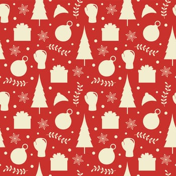 Boxing Day Sale Seamless Pattern Design with Glove and Gift Box for Promotion or Shopping on Template Hand Drawn Cartoon Flat Illustration