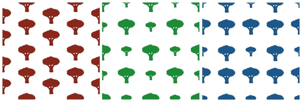 Set of Vegetarian, Fruit or Vegetables Seamless Pattern Design with Fresh, Organic and Natural Food in Hand Drawn Flat Cartoon Background Illustration