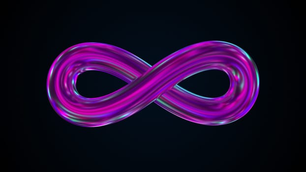 Infinity iridescent sign. Computer generated 3d render