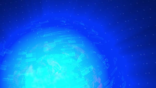 Digital world map. Computer generated 3d render