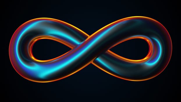 Infinity iridescent sign. Computer generated 3d render