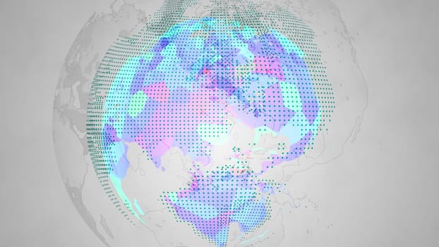 Digital world map. Computer generated 3d render