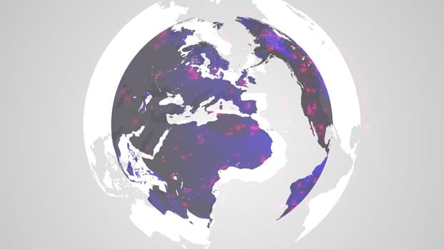 Digital world map. Computer generated 3d render