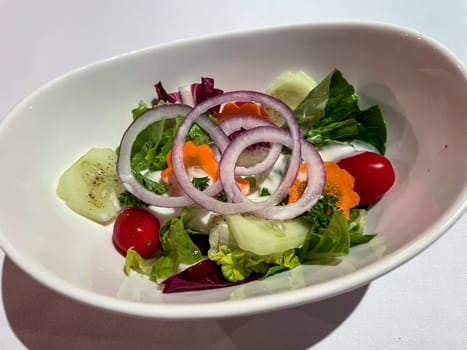 Salad on a bowl. A healthy salad on a plate.