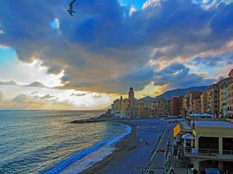 Beach in Camogli, Italy