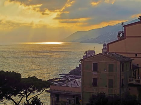 Sunset at Italian Coast in Liguria