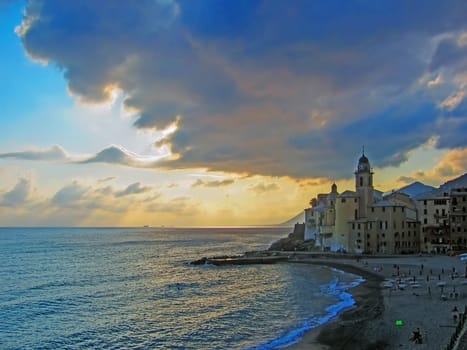 Beach in Camogli, Italy