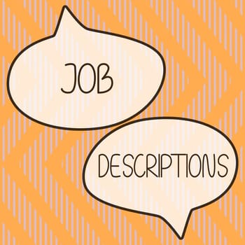Text sign showing Job Descriptions, Business overview difficulties in communication Speaking different language Man Holding A Tablet Projecting A Camera Showing Creative Photography.