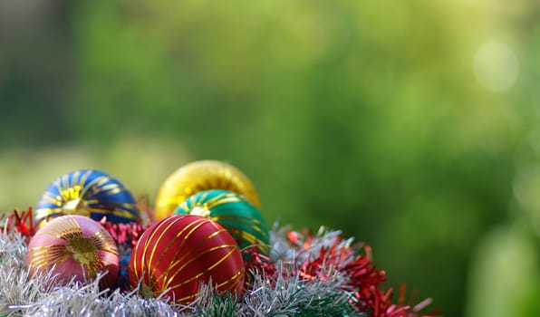 Colorful Christmas balls isolated for celebration .