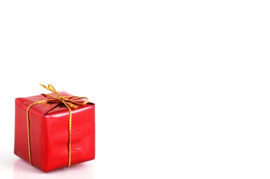 red gift on white background