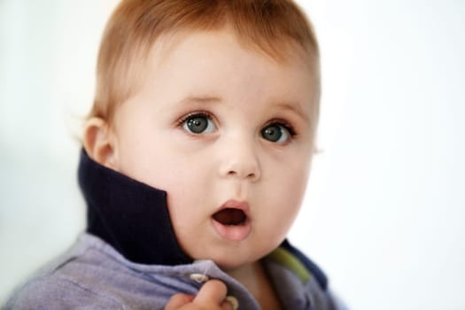 Cute happy 6 month old baby