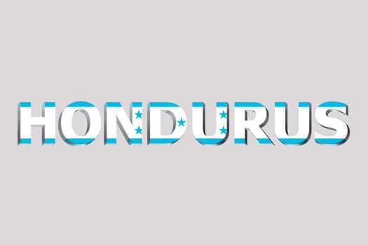 3D Flag of Honduras on a text background. It is a flag that was introduced in 2022.