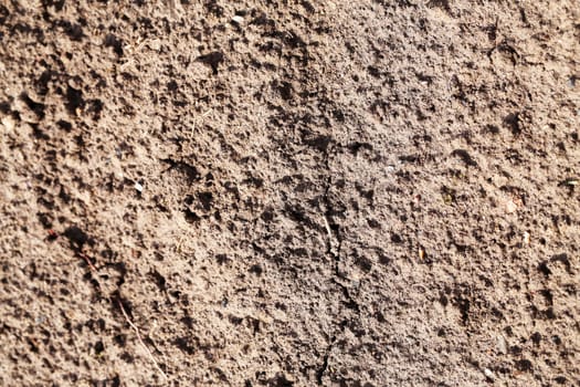 The texture of the soil of the earth photographed close up
