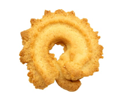 Tasty cookies isolated on white background photographed close up