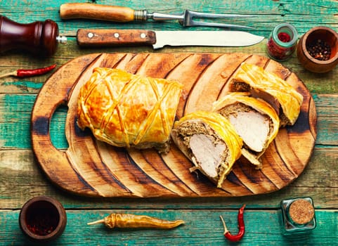Popular meat dish is wellington meat, meat baked in dough.