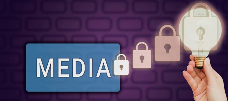 Conceptual display Media, Conceptual photo communication outlets or tools used to store and deliver information