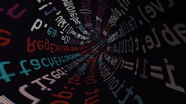 Driving through code data tunnel,Driving through code data tunnel