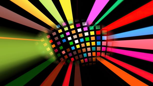 Colorful pixels on rotating sphere,Colorful pixels on rotating sphere