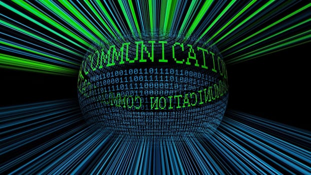 Communication and binary data sphere concept,Communication and binary data sphere concept