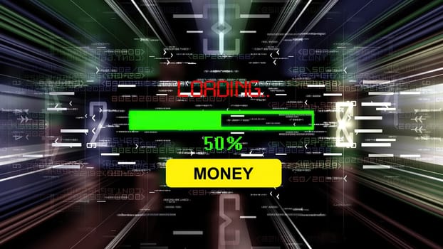 Money loading  progress bar on the screen,Money loading  progress bar on the screen