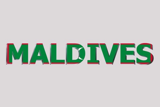 3D Flag of Maldives on a text background.