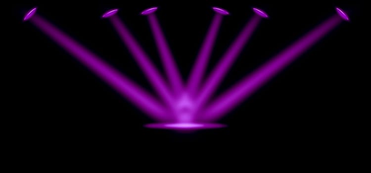 Stage podium and color lighting display platform, modern studio, wall scene fashion, stage podium scene with for Award Ceremony and colorful presentation simple art spotlight summer banner. 3D rendering.