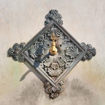 Turkish Ottoman style antique ablution tap at the German Fountain, or Alman Cesmesi, a gazebo styled fountain in the northern end of old hippodrome, or Sultanahmet Square, Istanbul, Turkey