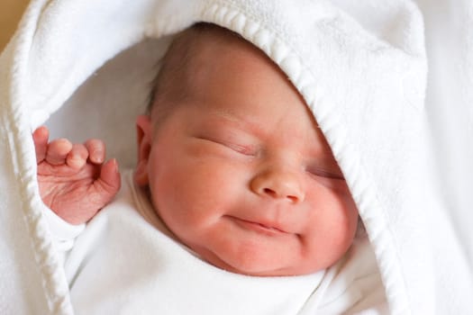 newborn girl, only a couple of hours old